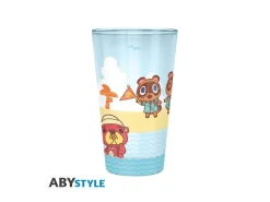 ANIMAL CROSSING - Large Glass - 400ml - "Beach Characters" - box