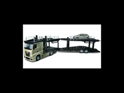 BBURAGO BU31458 MERCEDES ACTROS 2545 MULTICAR CARRIER + VW POLO GTI 2016 GOLD 1:43 1:43 Modellino