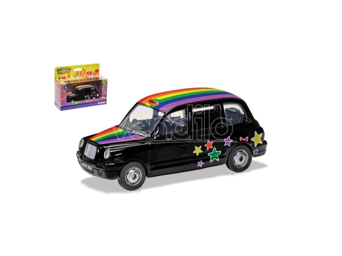 CORGI GS85929 PEACE AND LOVE LONDON TAXI RAIMBOW mm 128 1:36 Modellino