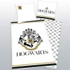 Harry Potter Copripiumino Letto Bianco e Oro Stemma Hogwarts 135 x 200 cm, 80 x 80 cm