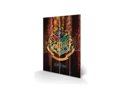 HARRY POTTER HOGWARTS CREST WOOD PRINT STAMPA SU LEGNO PYRAMID INTERNATIONAL