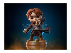 Harry Potter MiniCo Statua Ron Weasley Con la Bacchetta Rotta 14 Cm Iron Studios