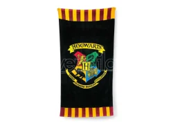 Harry Potter Telo Mare Asciugamano Nero con Stemma Hogwarts Groovy