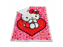 Hello Kitty Coral sherpa blanket 120x150cm Sanrio