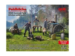 Icm Icm35618 Feldkucke Wwii German Field Kitchen Con Cooks Kit 1:35 Modellino