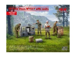 Icm Icm35619 Us Field Stove M1937 Con Cooks New Molds Kit 1:35 Modellino