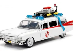 Jada Cadillac Ghostbustoers Ecto-1 1959 Die Cast 1:24 Funzionamento A Ruota Libera