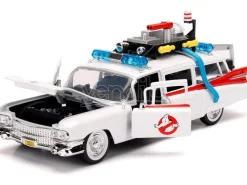 Jada Cadillac Ghostbustoers Ecto-1 1959 Die Cast 1:24 Funzionamento A Ruota Libera