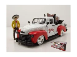 Jada Toys Jada31968 Chevrolet Pick Up 1953 Con Tapatio Charro Man Figura White/red 1:24 Modellino