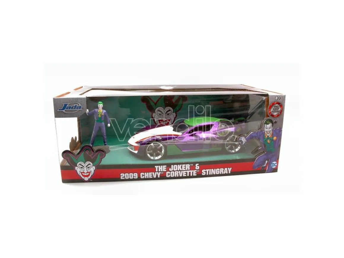 Jada Toys Jada31199 Chevy Corvette Stingray 2009 W/joker Figura 1:24 Modellino