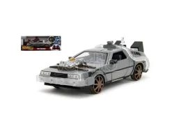 Jada Toys Jada253255073 De Lorean Ritorno Al Futuro Iii Railroad Wheels W/lights Try Me 1:24 Modellino