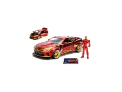JADA TOYS JADA99724 IRON MAN W/2016 CHEVY CAMARO METALLIC RED 1:24 Modellino