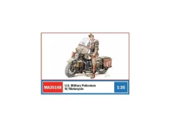 MINIART MIN35168 U.S.MILITARY POLICEMAN W/MOTORCYCLE KIT 1:35 Modellino