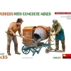 Miniart Min38077 Workers Con Concrete Mixer Kit 1:35 Modellino