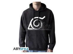 Naruto Shippuden - Felpa Con Cappuccio - "konoha" Man Without Zip Black
