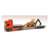 New Ray NY15393 MAN F2000 LOWBOY W/BACKHOE LOADER 1:43 Modellino