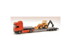 New Ray NY15393 MAN F2000 LOWBOY W/BACKHOE LOADER 1:43 Modellino