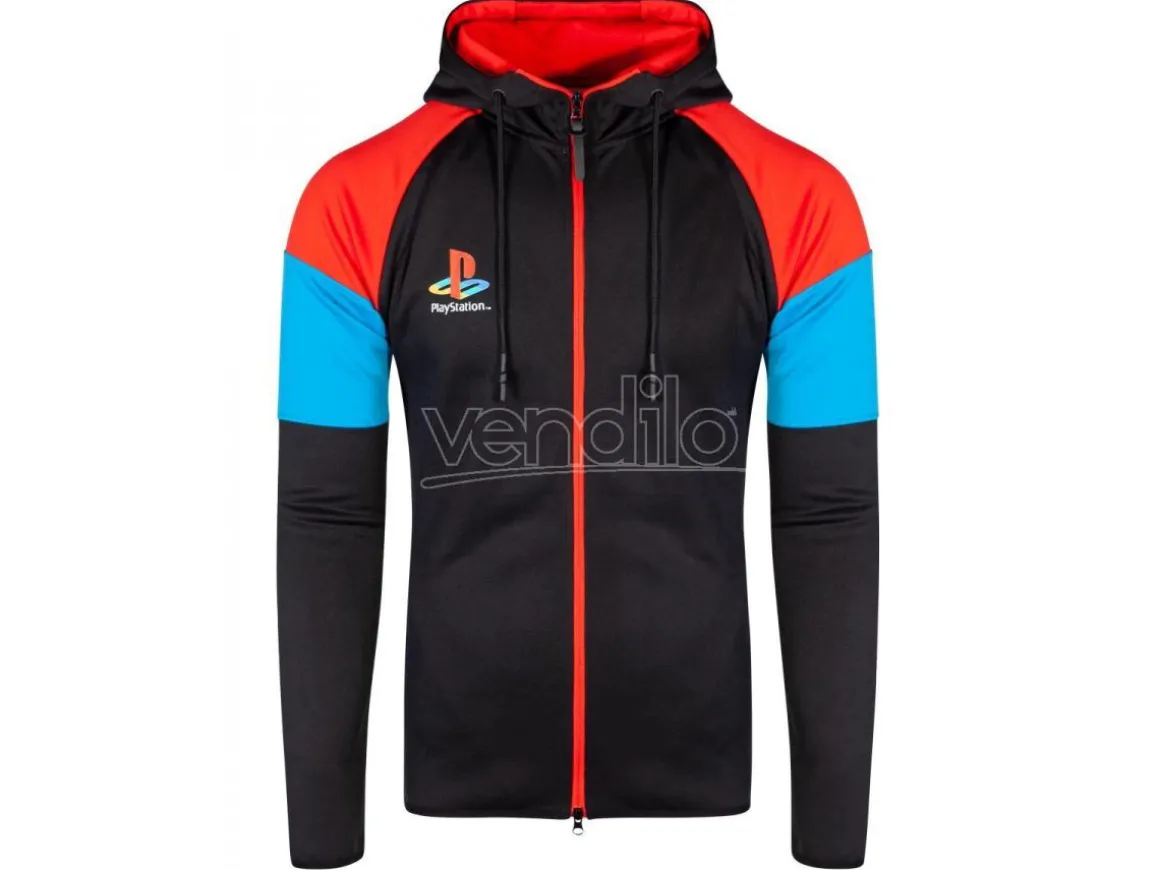 Playstation - Color Zipper Men's Felpa Con Cappuccio Difuzed