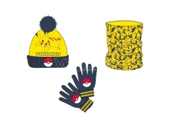 Pokemon Pikachu Snood, Cappello E Guanti Set Nintendo