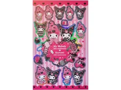 Sanrio Pink Black Party Series Sticker Pack Kuromi & My Melody Sakami Merchandise