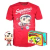 Set Figura Pop & Tee Back Dc Comics Superman Esclusiva Flocked Funko