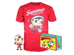 Set Figura Pop & Tee Back Dc Comics Superman Esclusiva Flocked Funko