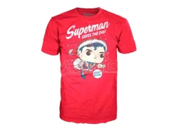 Set Figura Pop & Tee Back Dc Comics Superman Esclusiva Flocked Funko
