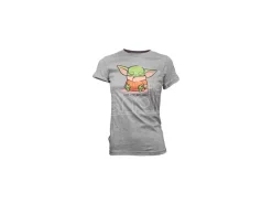 Star Wars Mandalorian Cute Yoda The Bambino Sleeping Grey Women T-shirt Funko