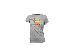 Star Wars Mandalorian Cute Yoda The Bambino Sleeping Grey Women T-shirt Funko
