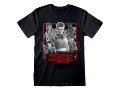 Stranger Things T-shirt Characters In Glowing Box Black E White Heroes Inc
