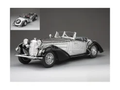 SUNSTAR SS2410 HORCH 855 SPECIAL ROADSTER 1939 BLACK/SILVER 1:18 Modellino