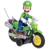 The Super Mario Galaxy Movie Action Figura Con Pull Back Motorcycle Luigi 6 Cm Jakks Pacific