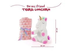 Tiara Unicorn Soft Blanket + Peluche 22cm Perletti