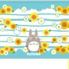 Totoro Sunflowers 80 X 120 Telo Mare Asciugamano Studio Ghibli