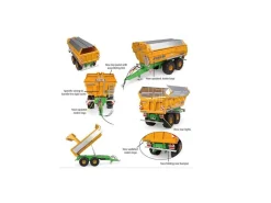 UNIVERSAL HOBBIES UH6354 SEMIRIMORCHIO RIBALTABILE JOSKIN TRANS-KTP 22/50 + RIGID COVER 1:32 Modellino