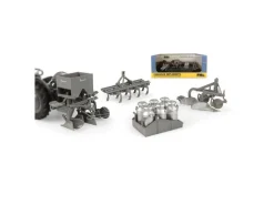 UNIVERSAL HOBBIES UH6247 SET 4 ACCESSORI ARATRO/ERPICE/ASSOLCATORE E CONTENITORI LATTE 1:32 Modellino