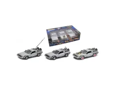 Welly We22400 De Lorean Ritorno Al Futuro Box Regalo W/part 1 + 2 + 3 1:24 Modellino