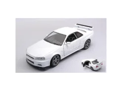 WELLY WE24108WW NISSAN SKYLINE GT-R (R34) WHITE 1:24 Modellino