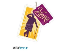 Willy Wonka Portachiavi Acrilico Willy Wonka Viola e Giallo 5,5x3,5 cm AbyStyle