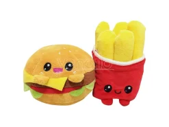 Yummis Together Peluche Figures 2 Pack Burger & Fries In Take Away Bag 21 Cm Joy Toy (it)