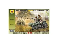 Zvezda 3639 SOVIET MOTORCYCLE W/SIDECAR M.72 KIT 1:35 Modellino