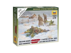 Zvezda Z6220 SOVIET MACHINE GUN W/CREW 1941-43 (WINTER) KIT 1:72 Modellino